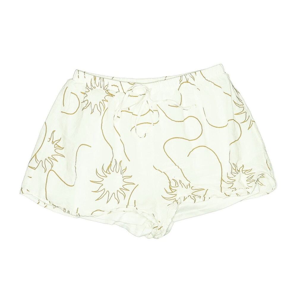 By Frankie Sunburst White Pull On Cotton Mini Shorts M